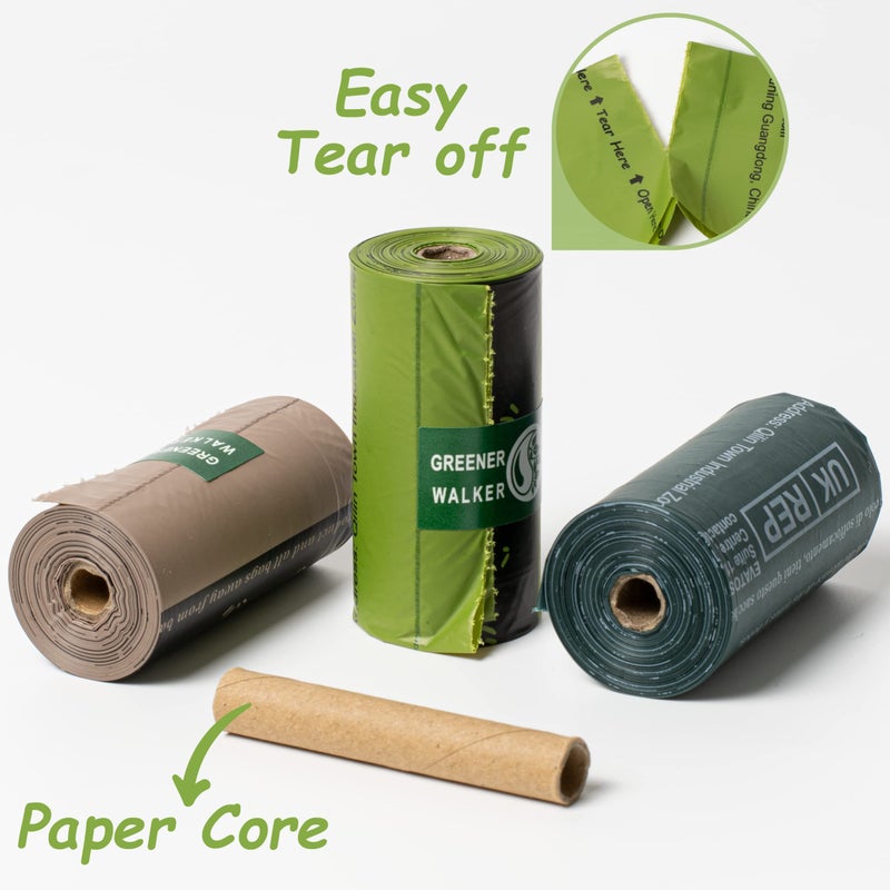 GREENER WALKER Poop Bags for Dog Waste, 1080 Doggy Waste Bags Extra Thick Strong 100% Leak-Proof (Deep Green) - Image 2